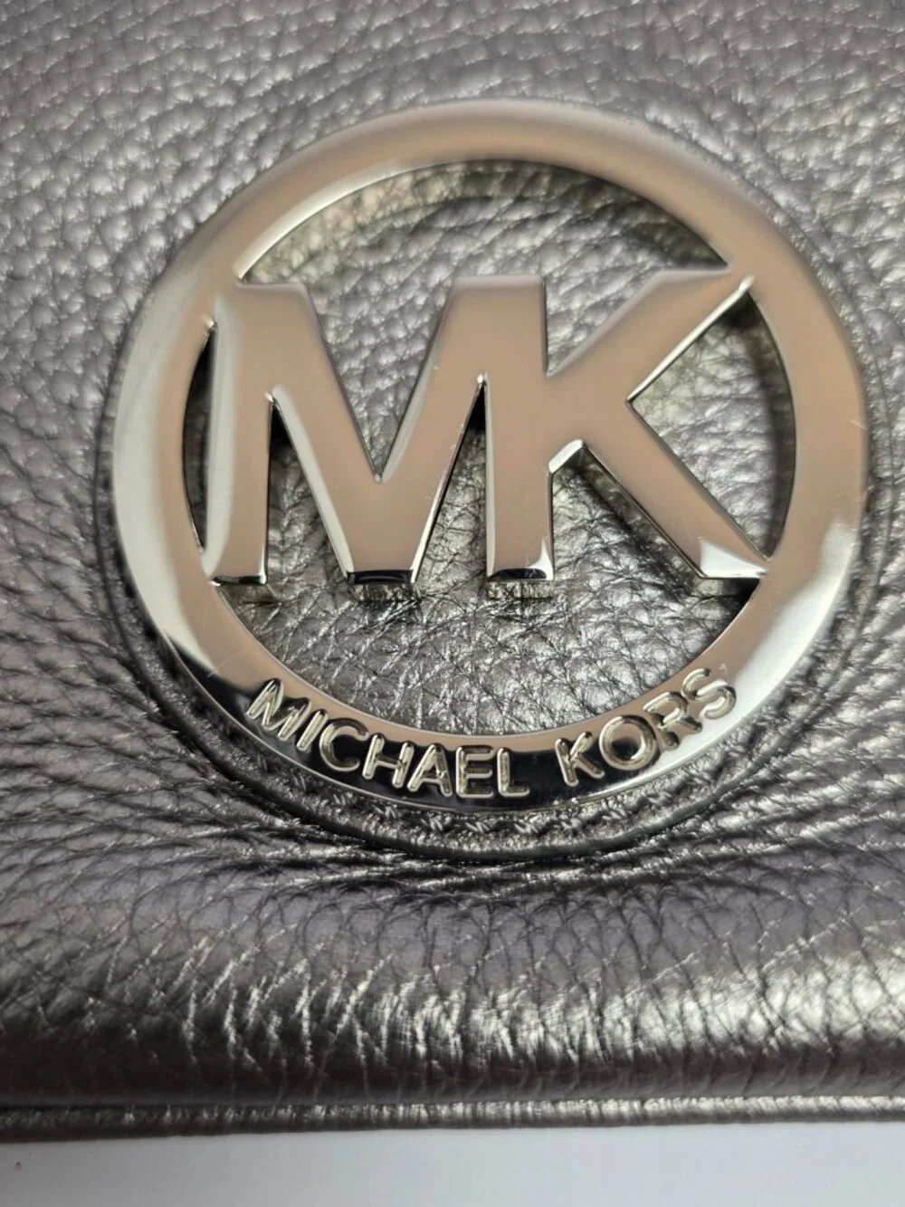 Michael Kors Gray MK Logo Wristlet Handbag Clutch Bag Wallet